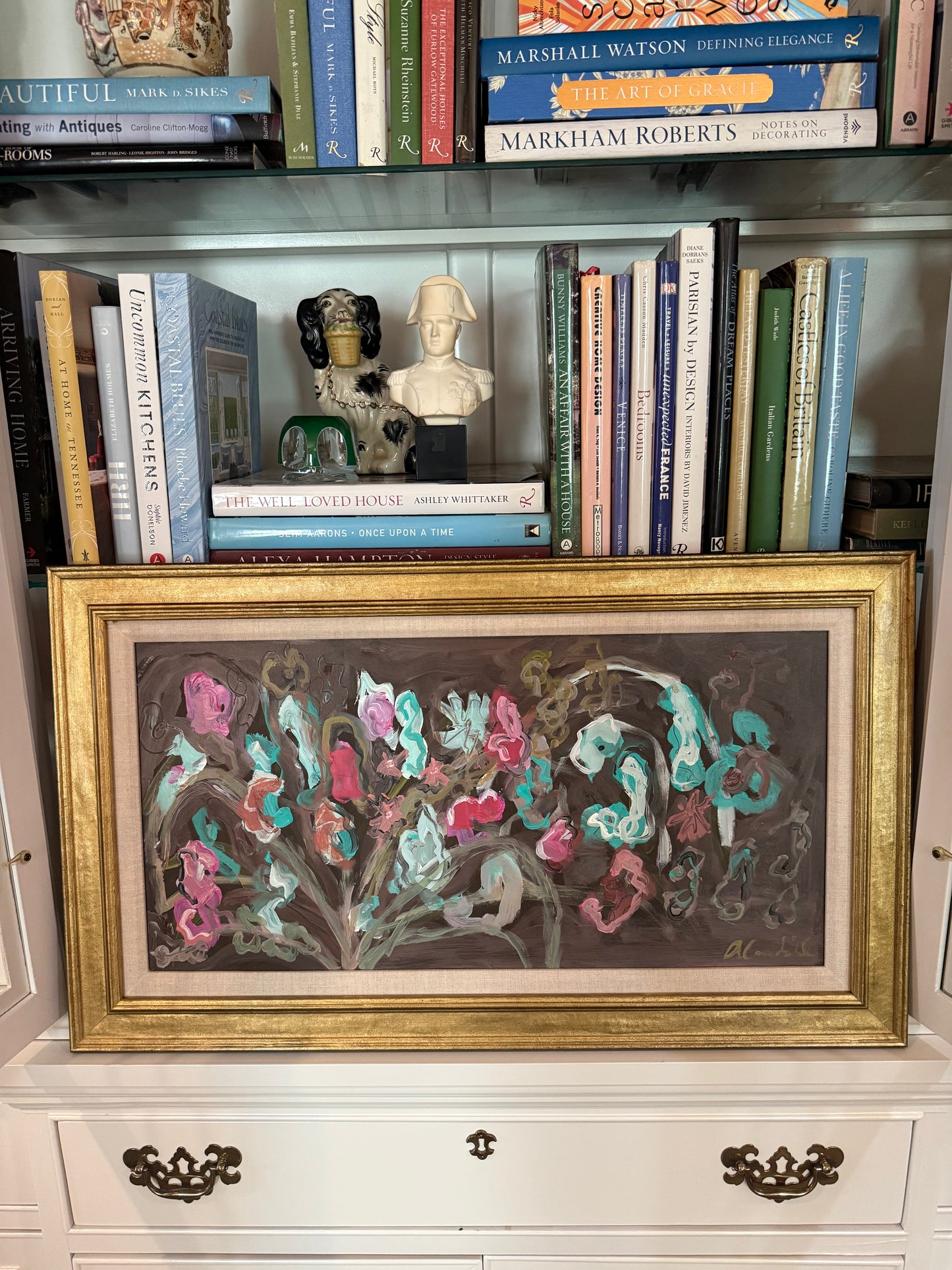 17x29 Floral with Brown Background